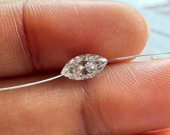 Diamante de laboratório com corte marquise, perfurado, solto, VVS/EF, de 4 mm a 9 mm, para joias, diamante flutuante, LG14