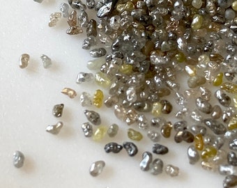 5CTW/50CTW Gris Natural Amarillo Blanco Multicolor Polvo de Diamante de Piel Lisa, Polvo de Diamante Natural Bruto Bruto Sin Cortar, DDS684/8