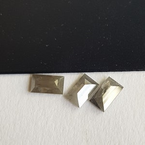 3 Stück 5x3mm/0,96CTW Natürliche graue Baguette geformte Diamanten lose, One Size Facettierte Baguette Diamanten für Schmuck, DDS684/3