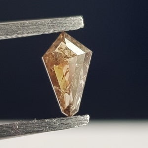 1 Piece 0.44CTW/7.2mm Cognac Brown Fancy Shield Shape Faceted Rose Cut Diamond Loose, Natural Rose Cut Loose Diamond Cabochon, DDS733/4