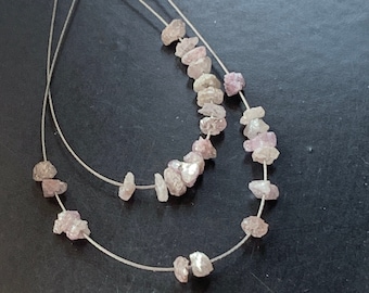1.00CTW Tiny 2mm To 3mm Natural Very Light Pink Raw Rough Uncut Diamond Beads Loose DDS402/13