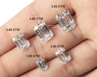 IGI Certified Emerald Cut Lab Grown Diamond: EF/VS1 CVD Loose Diamond 1 Ct To 10 Ct Lab created Diamonds Square Emerald/Long Emerald/Ascher