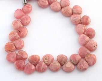 Perles de briolette naturelles de rhodochrosite à cœur lisse, perles de rhodochrosite rose de 8 mm / 9 mm / 10 mm, vendues sous forme de brin de 8 et 4 pouces, GDS2094