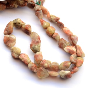 Natural Sunstone Beads, 10mm to 18mm Raw Rough Sunstone Tumble Beads, Sold As 18 Inch Strand, GDS2033