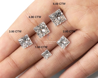 IGI Certified 1.00 Ctw To 10.00 Ctw - EF/VS1 Princess Cut Lab Grown Diamond Loose For Ring Jewelry, Lab Made CVD Diamond, LG7