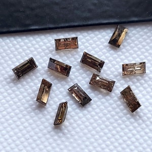 2 Pieces 4x2mm Champagne Cognac Brown Baguette Diamonds loose, Faceted Melee Baguette Accent Diamond, DDS680/10