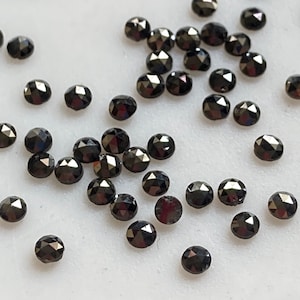 10 Pieces Melee Rose Cut 1mm/1.25mm/1.5mm/1.75mm/2mm/3mm Black Rose Cut Diamond Cabochon, Loose Faceted Diamond Rose Cut, DDS680/7