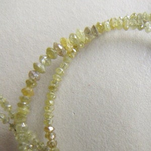 3mm Yellow Polished Diamond Beads, Faceted Natural Yellow Diamond Beads Loose, Sold As 2 Bead/10 Beads, DF7