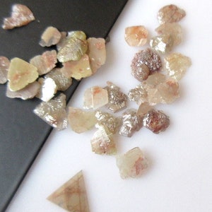 4mm To 8mm Each Free Form Red Raw Diamond Slices, Natural Flat Rough Diamond Slices Loose For Jewelry, SKU-SL53