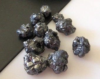 5mm Each Black Raw Rough Diamonds, Natural Uncut Diamond Loose For Jewelry, Sold As 5 Piece/10 Pieces, SKU- DD45