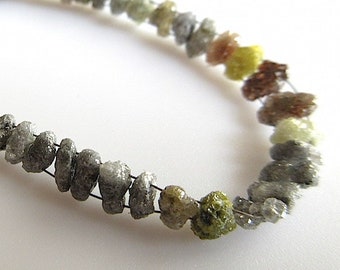 Raw Uncut Diamond Tumbles: Earth Mined, Side Drilled, 5 Inch Strand