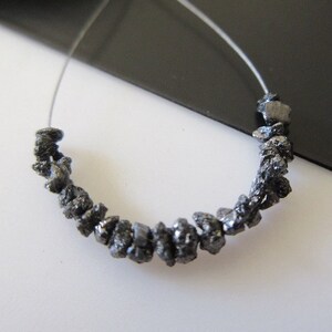 2.00CTW 10 Pieces Approx Tiny 3mm To 4mm Raw Rough Heated Black Uncut Loose Diamond Beads, DDS539/7