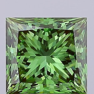 IGI Certified 2.00CTW Fancy Vivid Green/VVS2 Princess Cut Lab Grown Diamond Loose For Engagement Ring, Gift For Her, Ready To Ship, TV2984-C