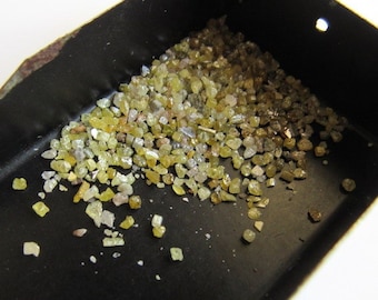 Pó de diamante sem cortes amarelo de peso de 5 quilates, diamante áspero cru natural para fazer joias