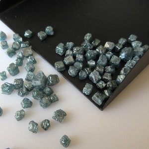 2/5/20 Pieces  3mm To 3.5mm Blue Diamond Cubes Loose Rough Uncut Raw  Earth Mined Box Shape Diamonds Irradiated Blue Diamonds, SKU-DD1405