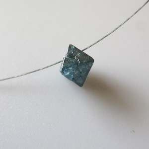 Blue Raw Diamond Octahedron Drilled, Natural Diamond Crystal, Blue Rough Raw Diamonds, Uncut Diamond, 1 Piece, 4mm/5mm/6mm/7mm/8mm, DDS200