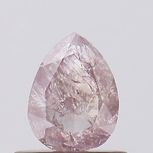 0.43CTW/5.8mm Clear Natural Pink Pear Shaped Faceted Rose Cut Loose Diamond, Certified Natural Pink Diamond For Ring, DDS767/5