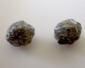 2 stuks 6mm elk matched paar grijs ruwe ruwe ruwe losse diamanten, ronde natuurlijke ongeslepen losse diamanten, SKU-DDS208