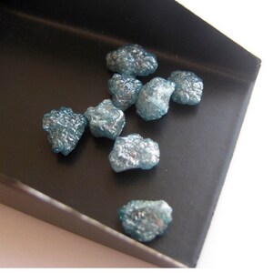 1 Piece 5mm Approx Blue Raw Rough Diamond, Natural Blue Raw Rough Uncut Diamond Loose