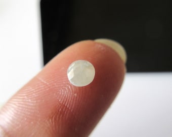 1 stuk 4mm witte ronde roos geslepen diamant los, gefacetteerde platte achterkant diamant cabochon, SKU-DDS81