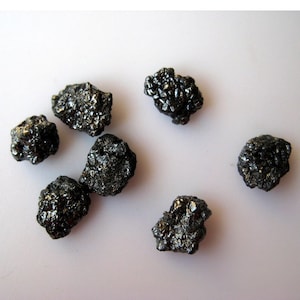 Huge 10mm Black Rough Raw Diamond Loose Rough Diamond Raw Diamond Natural Diamond Uncut Diamond, Sold As 1 Piece/5 Pieces/ 10 Pieces