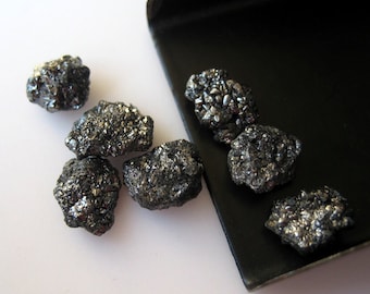 1 Piece 7mm To 8mm Approx Black Color Raw Rough Diamonds, Natural Black Rough Raw Uncut Diamond