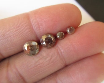 Red Brown Faceted Round Brilliant Cut Natural Diamond – Loose Diamond for Solitaire Ring, SKU DDS44/4