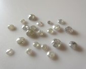 5 Pieces, 3mm To 4mm Clear Opaque White Rose Cut Diamonds, Rose Cut Cabochon, Excellent Cut Height Lustre, White Diamond Rose Cut, SKU-Rcd51