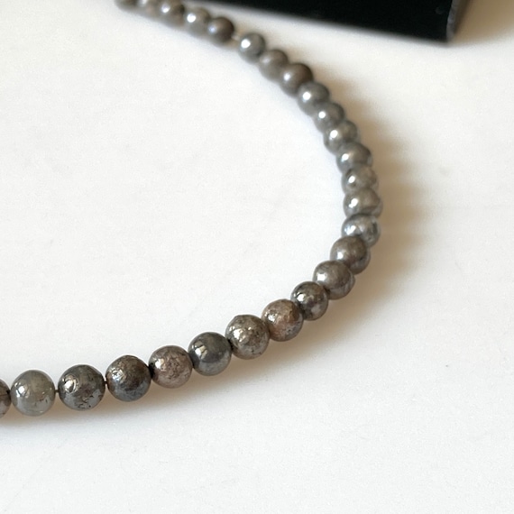 2mm To 3mm Natural Grey Smooth Polished Round Diamond Beads, Gray Diamond Ball Shape Beads, Rare Diamonds, Sold As 6 Inch/10 Beads, DDS681/1