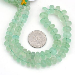 7mm bis 13mm Grüne Fluorit Rondelle Perlen, Glatte Grüne Fluorit Edelstein Perlen, 15 Inch Strang, GDS2001