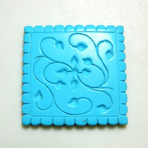 Turquoise Jewelry, Turquoise Findings, Hand Carved, Filigree Findings, Stone Carving, Gemstone Carving, 39mm, Focal Pendant