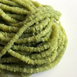 4.5mm Vesuvianite Heishi Beads, Natural Vesuvianite Square Heishi Beads Spacer Beads Sold As 16 Inch, GDS1761