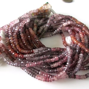 Rare Shaded Red Spinel Faceted Rondelle Beads, 4.5mm Red Spinel Beads, Loose Natural Spinel Beads, 13 Inch Strand, GDS1130