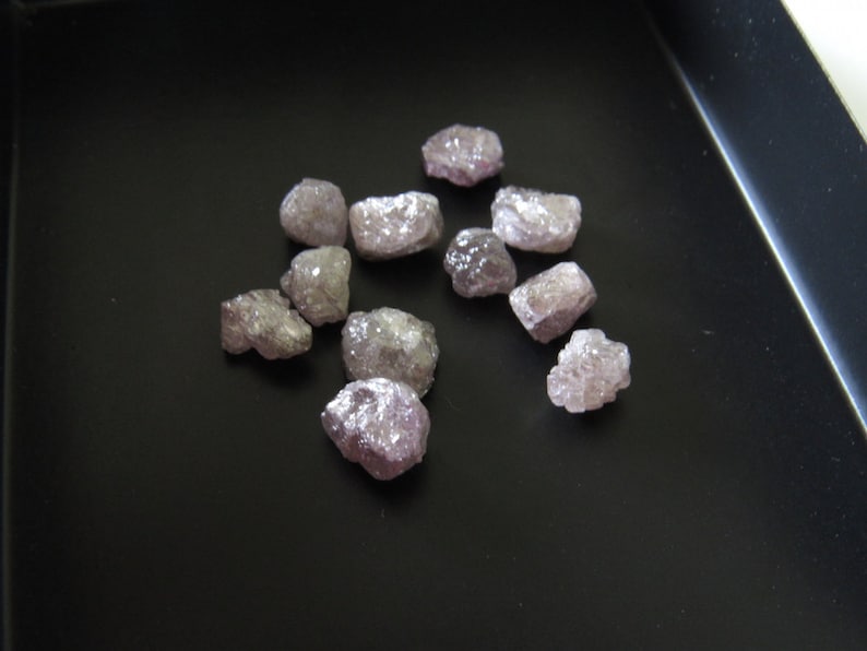 1 Piece 5mm Natural Pink Color Raw Rough Diamond Loose, Pink Natural Uncut Diamonds SKU-D22P image 2