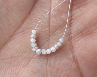 1 Carat Raw Rough White Diamond Rondelle Beads: 1mm-2mm, DIY Jewelry Supplies, DDS456/6