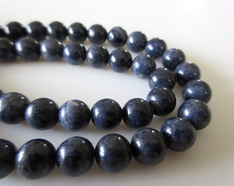 Natural Blue Sapphire Round Smooth Beads, 6mm Sapphire Beads, Sapphire Beads, Sold As 8 Inch Strand/16 Inch Strand, GDS1084