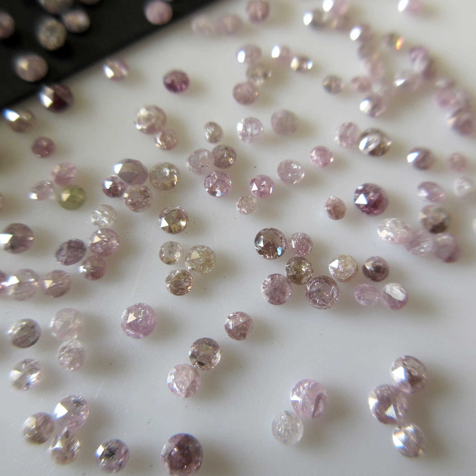 Pink Roses Cut 10 Pieces 1.5mm to 2.5mm Natural Pink Rose Cut Diamond Loose, Pink ...