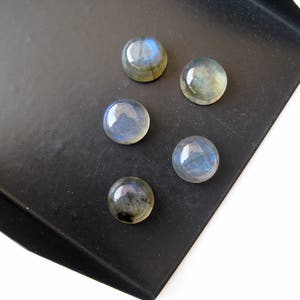 20 Pieces 8x8mm Each Natural Labradorite Round Shaped Smooth Flat Back Loose Cabochons BB248