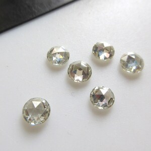 3 Piece 4.1mm To 4.7mm Round Rose Cut Moissanite Diamond Loose, Colorless Clear White Loose Rose Cut Moissanite Diamond MM98