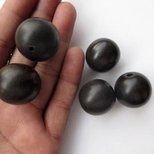 25mm/17mm/13mm/10mm Hand Carved Natural Wooden Round Beads, Handmade Smooth Wooden Beads, Wooden Mala Beads Supplies,  GDS1045