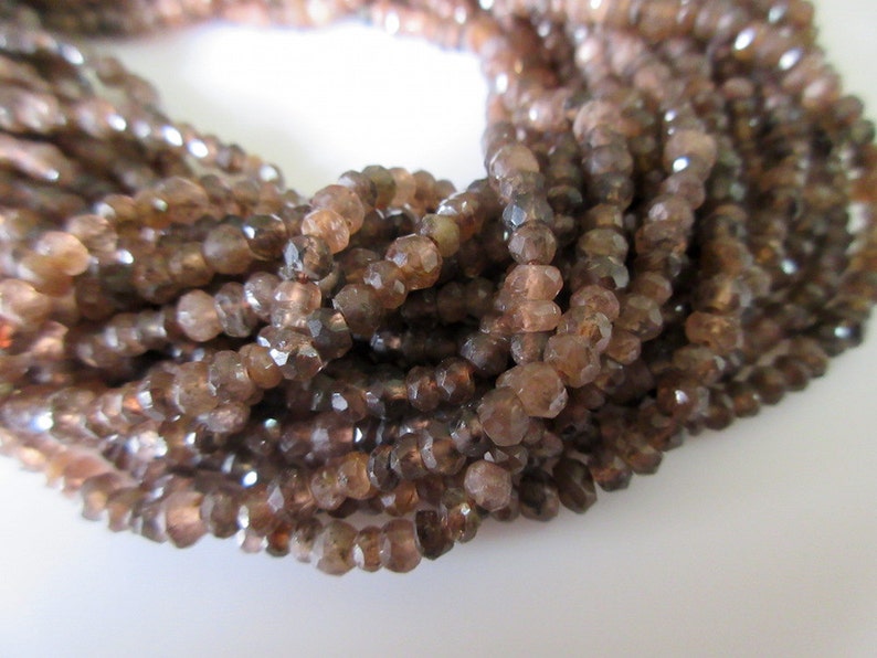 Perle Andalusite da 4 mm, perle Rondelle sfaccettate, perle di pietra preziosa andalusite, filo da 13,5 pollici, SKU-AA21 immagine 3
