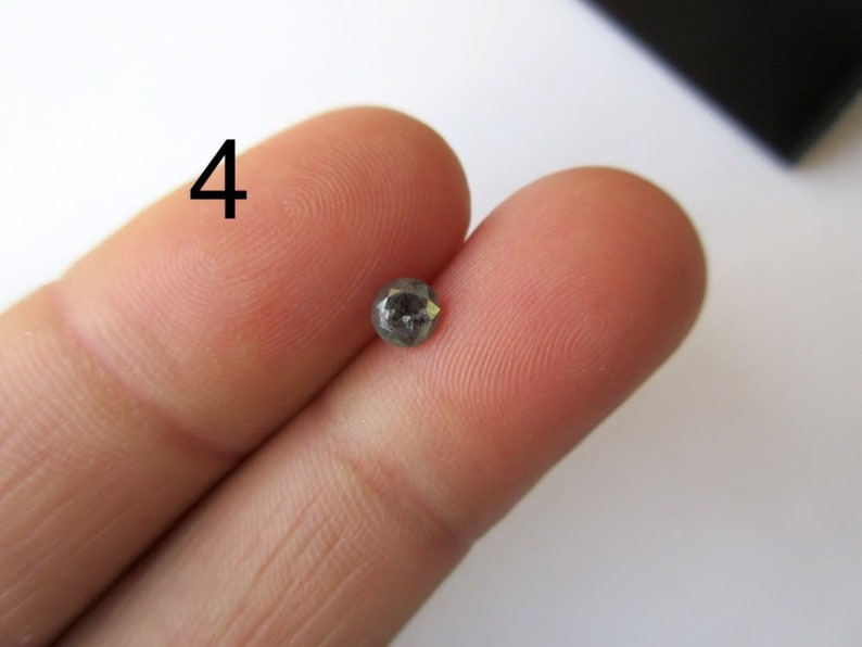 Round Brilliant Cut Natural Salt And Pepper Diamond For Ring, Grey Black Faceted Loose Natural Diamond, Solitaire Diamond, Sku-Dds44/11 image 9