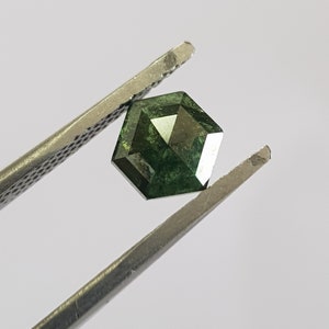 1,02 karat/6,6 mm klarblå fancy hexagon sköldformad rosenslipad diamant lös, fasetterad rosenslipad lös diamant cabochon för smycken, DDS728/7 bild 6