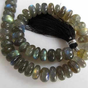 AAA Natural Labradorite Smooth Rondelle Beads, 8mm And 9mm Labradorite Beads, Labradorite Jewelry, GDS960