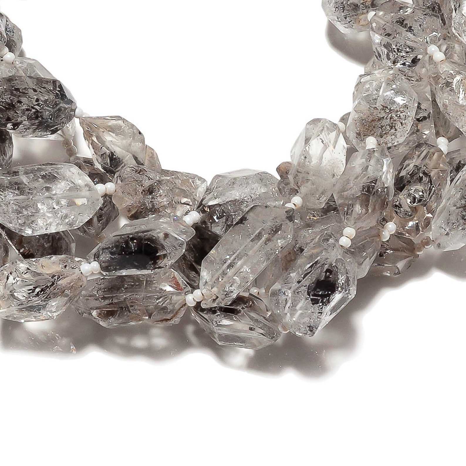 3 Strands AAA Herkimer Diamond Beads Raw Herkimer Diamonds Etsy