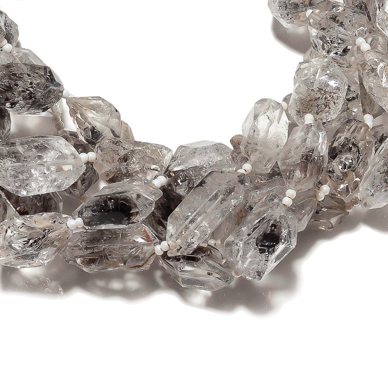 3 Strands AAA Herkimer Diamond Beads Raw Herkimer Diamonds Etsy