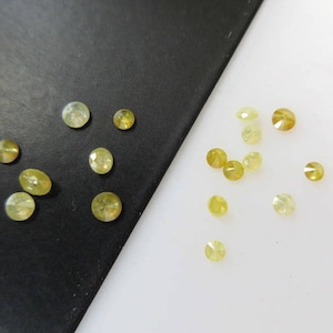 20 Pieces 1mm/1.5mm To 2.5mm Yellow Brilliant Cut Faceted Round Shaped Diamonds Loose, Natural Yellow Solitaire Diamonds, DDS496/2
