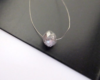 1mm Large Hole Faceted Natural Grey Genuine Raw Rough Conflict Free Diamond Beads Huge 4.5 To 5mm DDS411/1