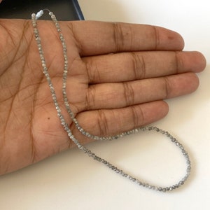 2mm To 2.5mm Grey Raw Uncut Smooth Round Natural Diamond Beads, Conflict Free Gray River Rough Diamond, Sold As 4/8/16 Inch Strand, DDS671/2 image 8