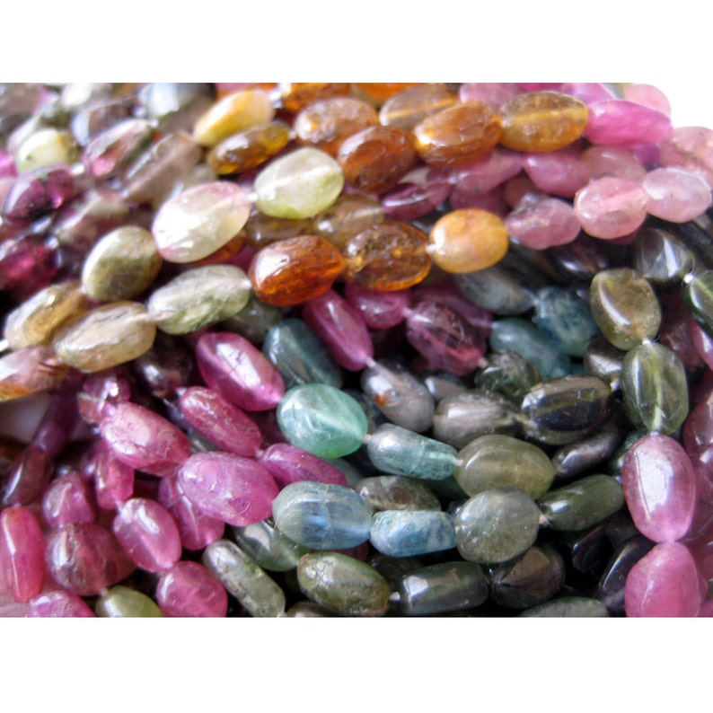 Tourmaline Beads, Oval Beads, Tourmaline Gemstone, Multi Tourmaline Beads, 6mm Each, 13 Inch Strand image 5